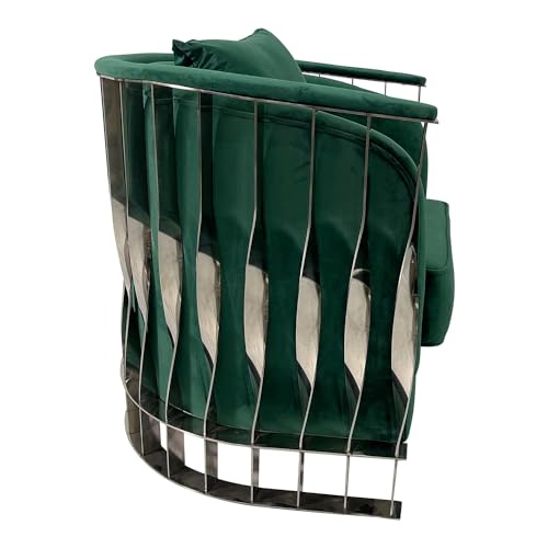 Navy Blue and Gold Sofa Chair, with Navy Blue Velvet Seats and Gold Stainless Steel Legs, Compact and Comfortable, 31.5