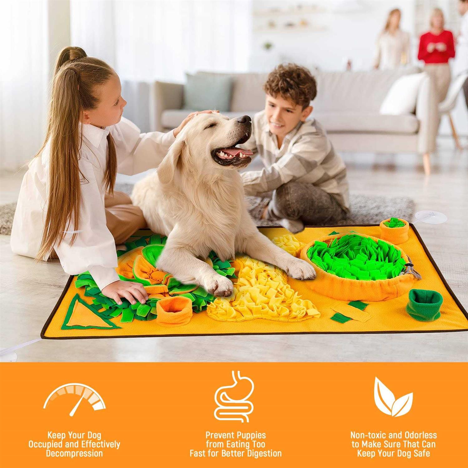 Snuffle Mat for Dog Large Breed Medium Small Dog Non-slip Carrot Snuffle Mat for Dog Enrichment Cat Snuffle Mat Sniffle Interactive Treat Game - Pet Supplies online store