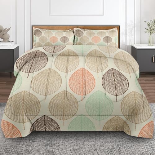 Halloween Autumn Happy Kids Comforter Set Full Size, Orange Cute Pumpkin Soft Bedding Set with 2 Pillowcases for Girls Teens Boys Adults Bedroom Bed Decor,1 Quilt 2 Pillow Cases