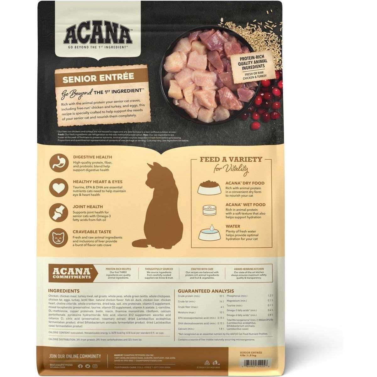 ACANA Senior Entree Chicken, Turkey Dry Cat Food - Pet Supplies online store