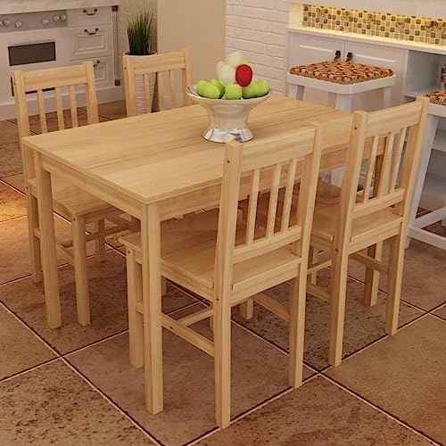 Wooden Dining Table,Wooden Table Top, Space-Saving Dining Table Suitable for Breakfast Table in Living Room, Small Space Dining Room, Kitchen with 4 Chairs Natural