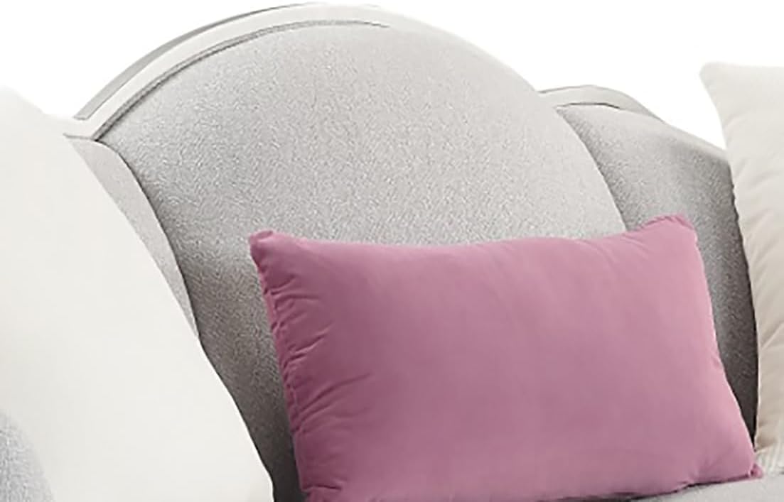 Acme Furniture Kasa Contemporary Fabric Loveseat with 3 Pillows in Beige