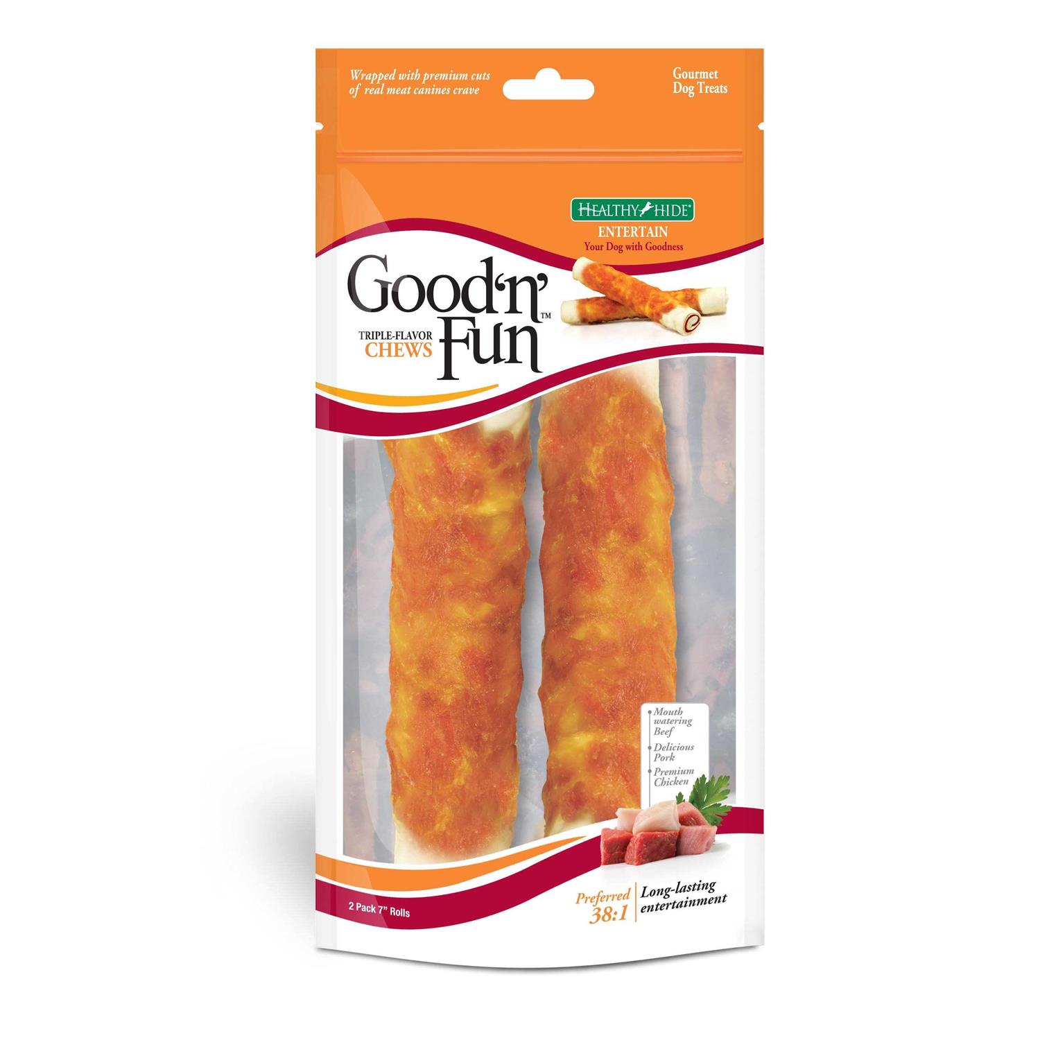 Good 'n' Fun Triple Flavor Rolls - Pet Supplies online store