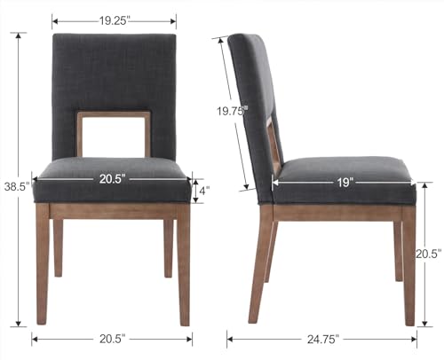 chairus Fabric Dining Chairs Set of 4 Farmhouse Dining Room Chairs Open Back Upholstered Cushion for Kitchen and Dining Room, Black