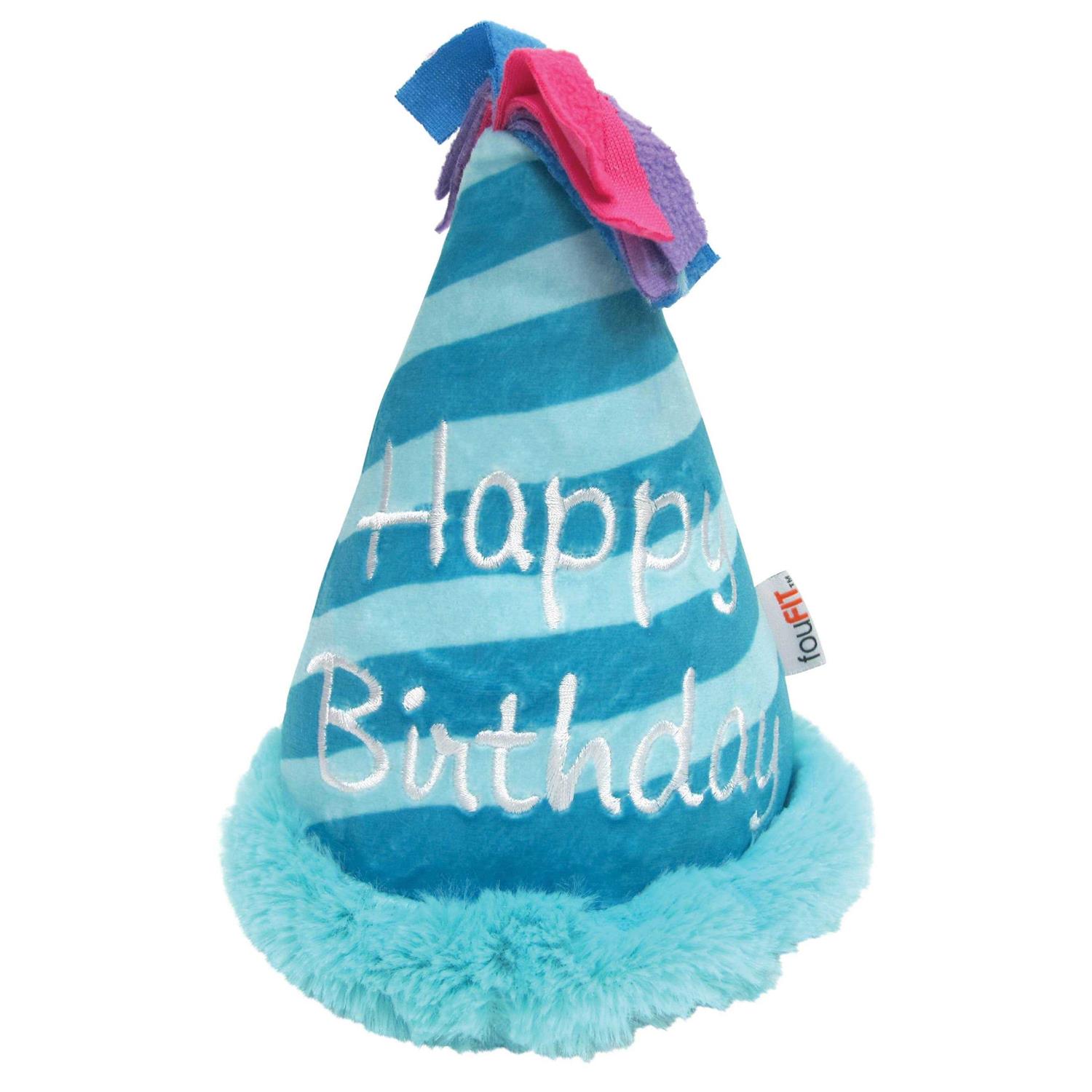 fouFIT Birthday Hat Crinkle Plush Dog Toy - Pet Supplies online store