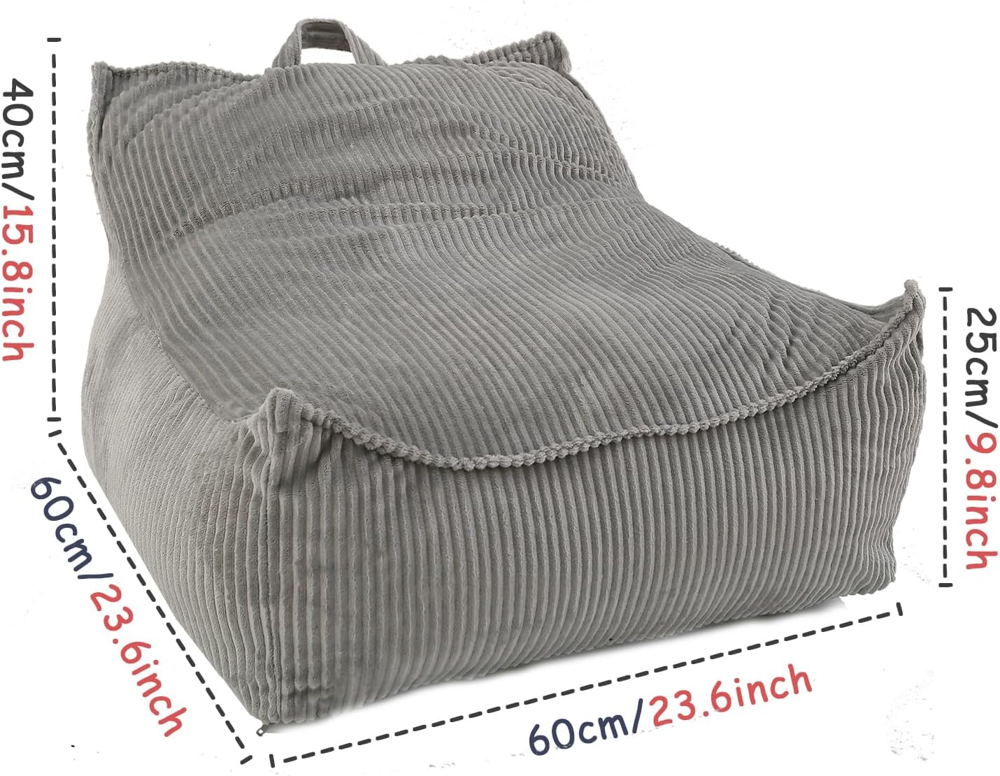 Bean Bag Chairs for Adults/Kids, Lounge Reading Chair with Memory Spone Filling, with Removable and Machine Washable Cover, for Living Room/Bedroom