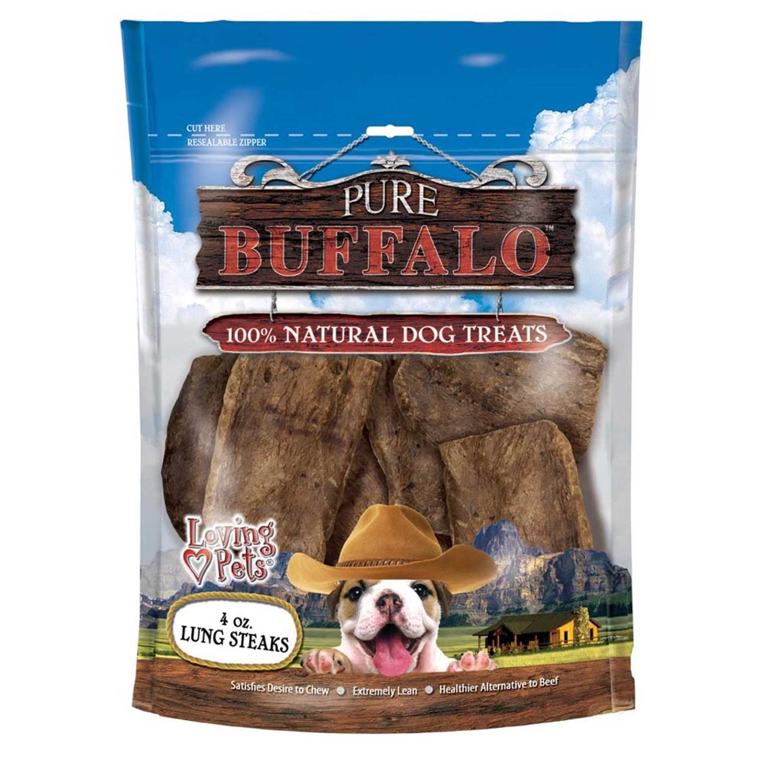 Loving Pets Pure Buffalo Lung Steaks Dog Treat - Pet Supplies online store