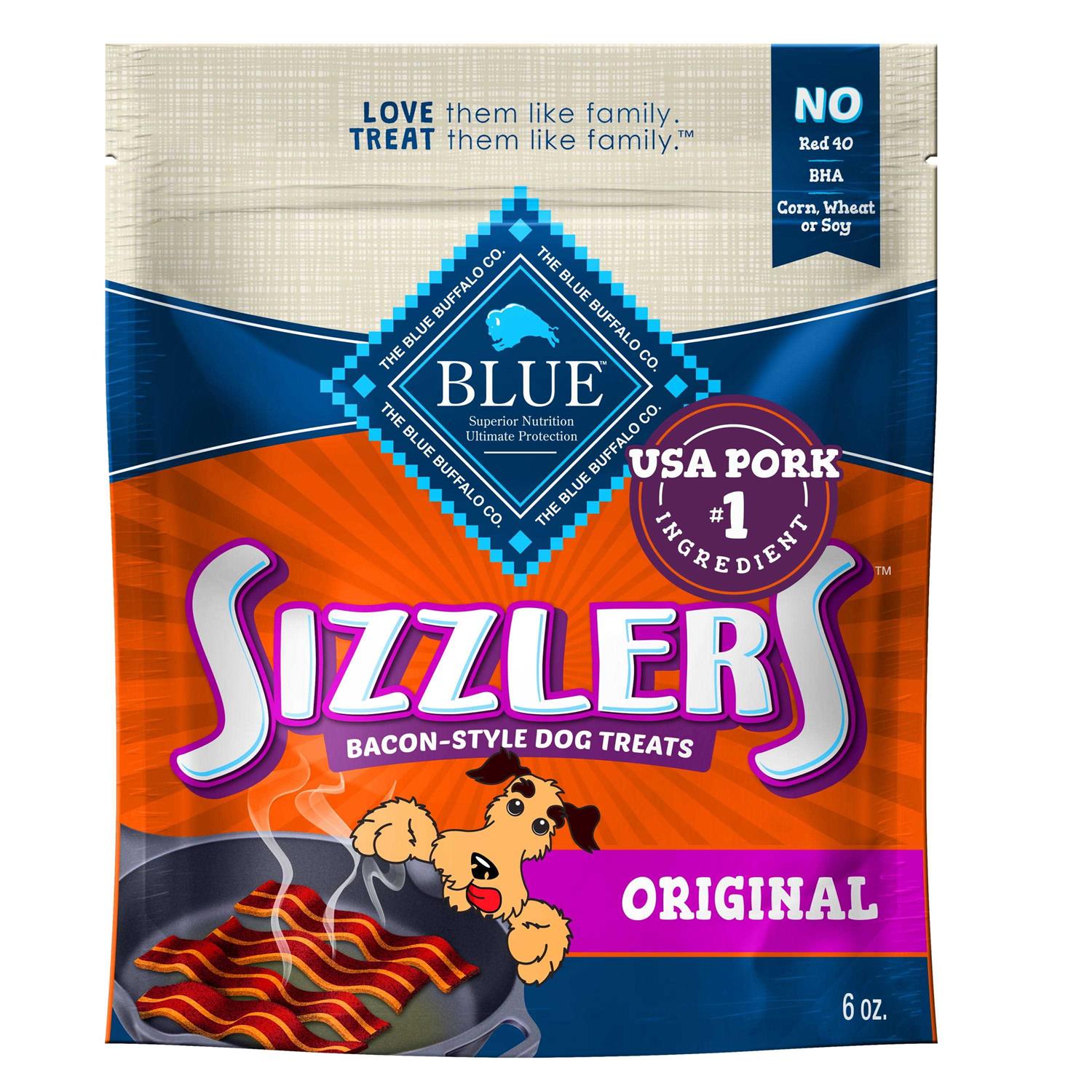 Blue Buffalo Sizzlers Bacon-Style Dog Treats - Pet Supplies online store
