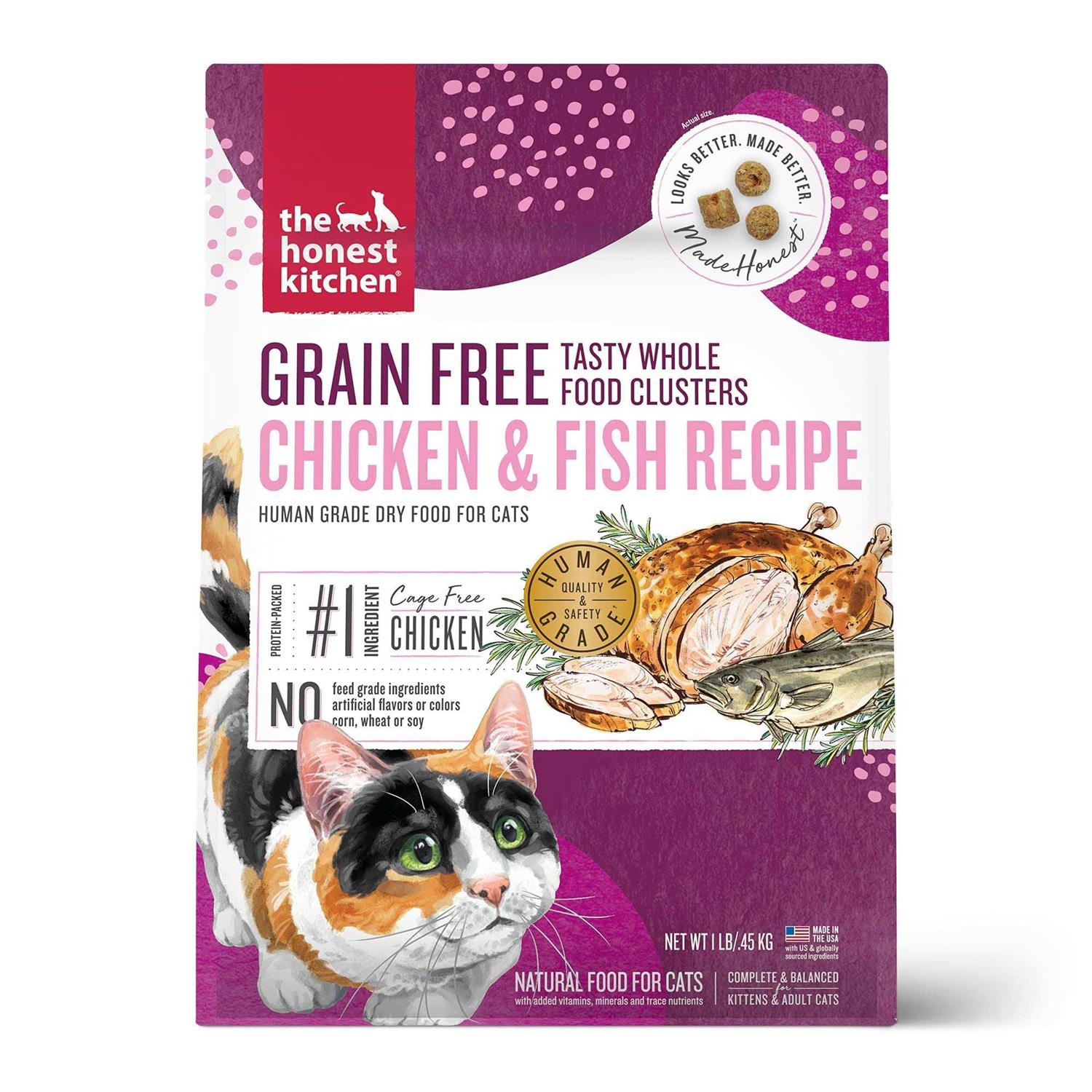 The Honest Kitchen Grain-Free Chicken Fish Whole Food Clusters Dry Cat Food - Pet Supplies online store