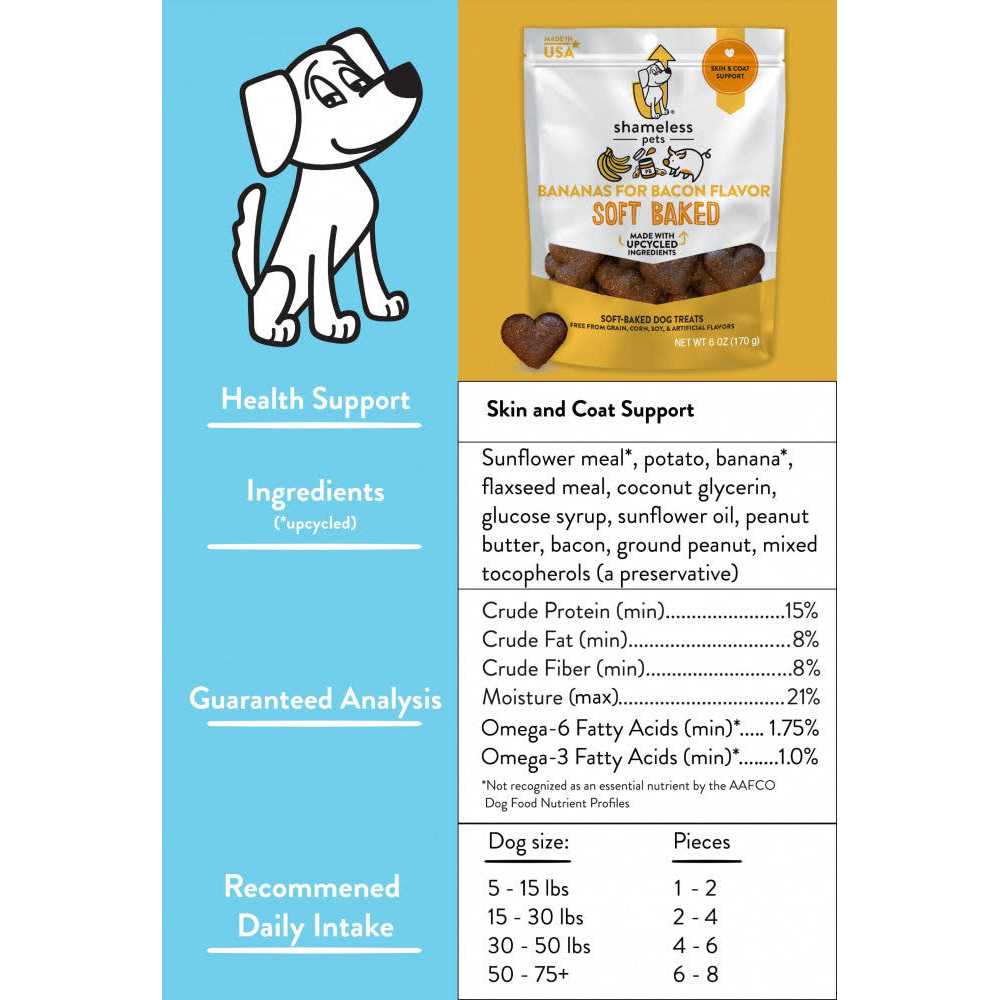 Shameless Pets Bananas for Bacon Soft Baked Dog Treats - Pet Supplies online store