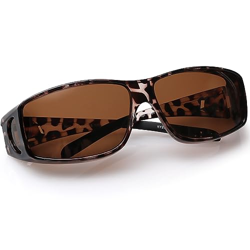 Yogo Vision Fit Over Wrap Sunglasses Polarized Lens Wear Over Eyeglasses 100% UV Protection for Men and Women
