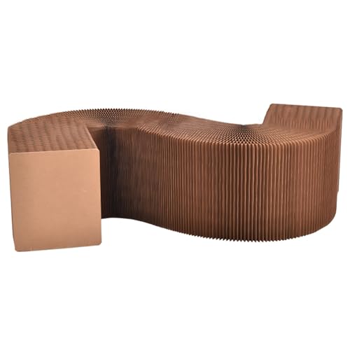 Paper Folding Telescopic Sofa, Light Paper Chair Organ Stool, Suitable for Living Room, Reception Room and Shopping Mall, Can Meet Your Various Needs, Brown