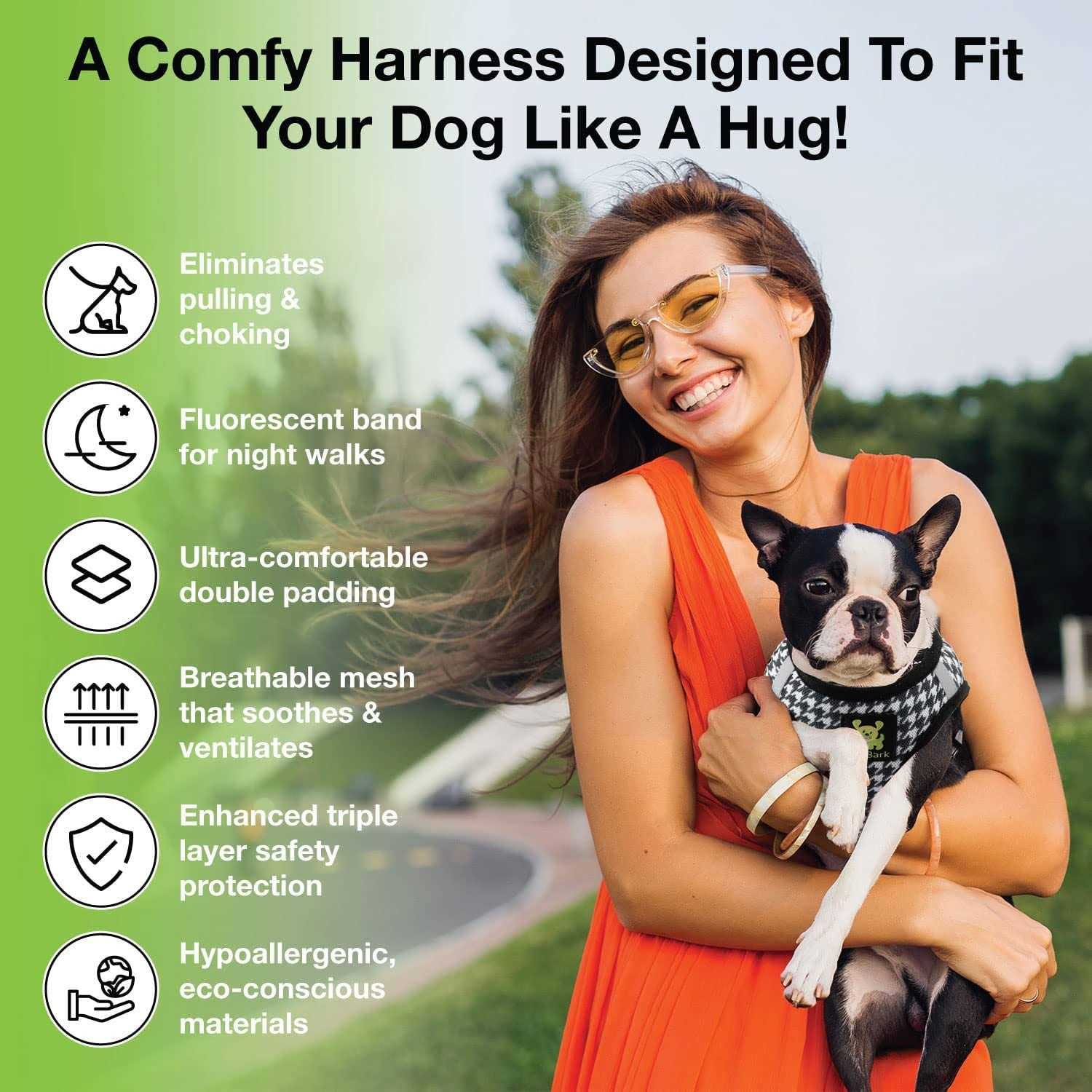 EcoBark Step in Dog Harness Soft Mesh Dog Harnesses and Small Dogs Eco-Friendly - Pet Supplies online store