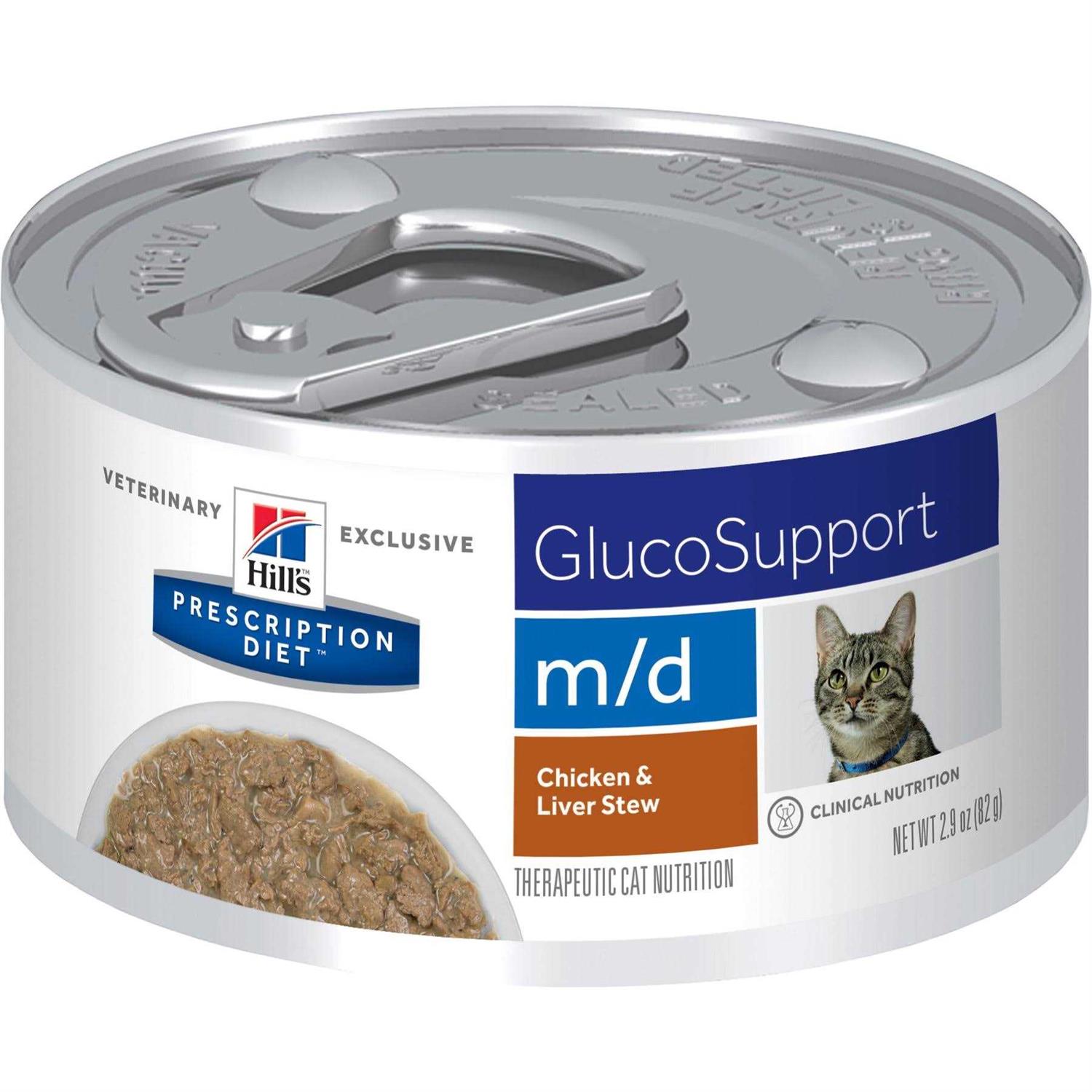 Hill's Prescription Diet m/d GlucoSupport Chicken & Liver Stew Canned Cat Food - Pet Supplies online store