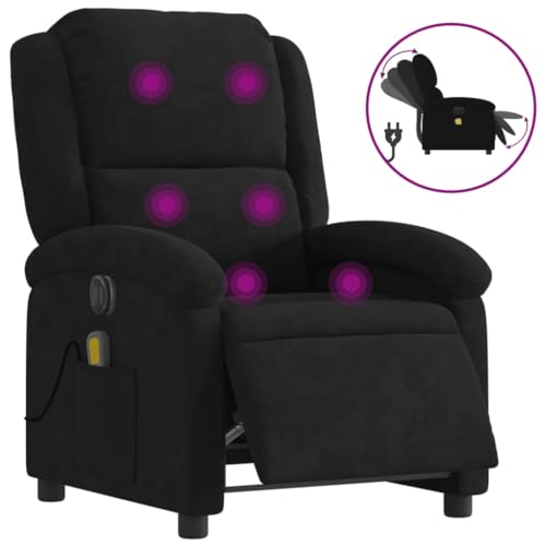 Electric Massage Recliner Chair Black Velvet,Ultimate Relaxation: Electric Massage Recliner Chair with Adjustable Backrest and Footrest Armchairs Recliner Sleeper Chairs for Living Room