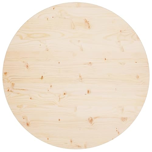Round Table Top Solid Pine Wood, Replacement Table Top for Dining Table, Coffee Table, Home, Office, White Ø27.6