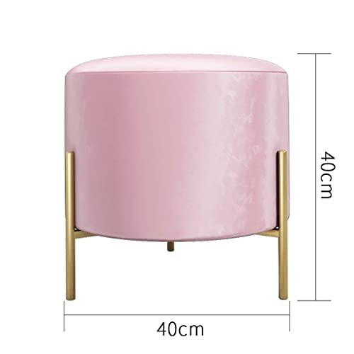 Footstool Foot Stool Vanity Stool/Footstool Round Small Ottoman,Stool Sofa Seating Foot Stool with Metal Legs(Color:Gray) Home Decor Chair