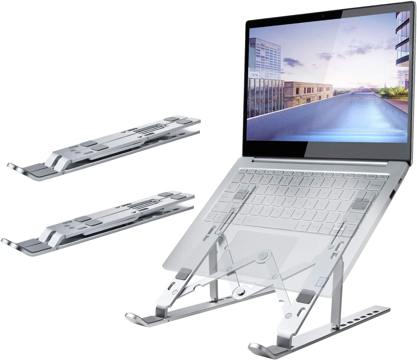 Laptop Stand Adjustable 2pcs,Adjustable Ergonomic Portable Aluminum Laptop Desk Stand, Computer Stand for Laptop Riser Load-Bearing up to 80lb,up to 17.3 Inch