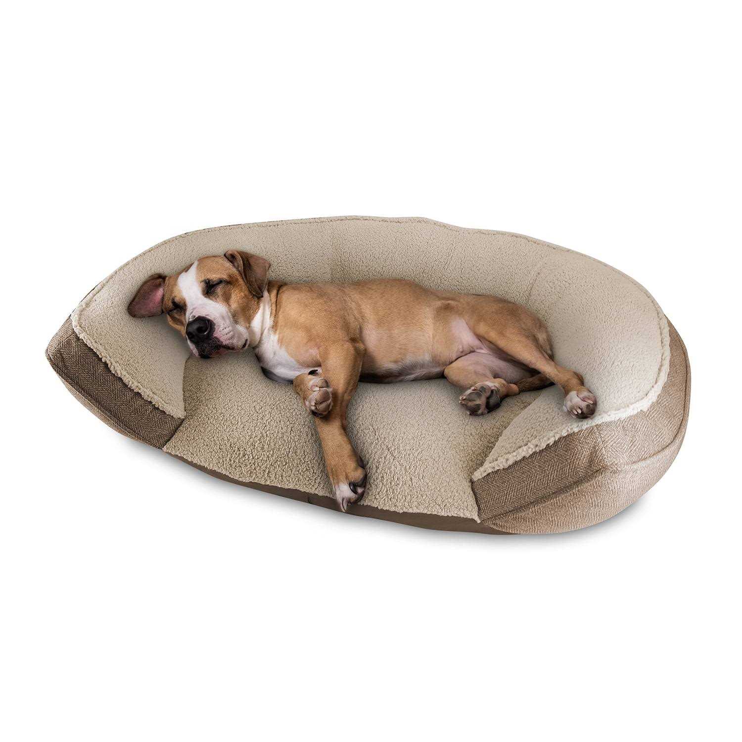 Canine Creations Arlee Step In Oval Round Cuddler Pet Dog Bed - Pet Supplies online store