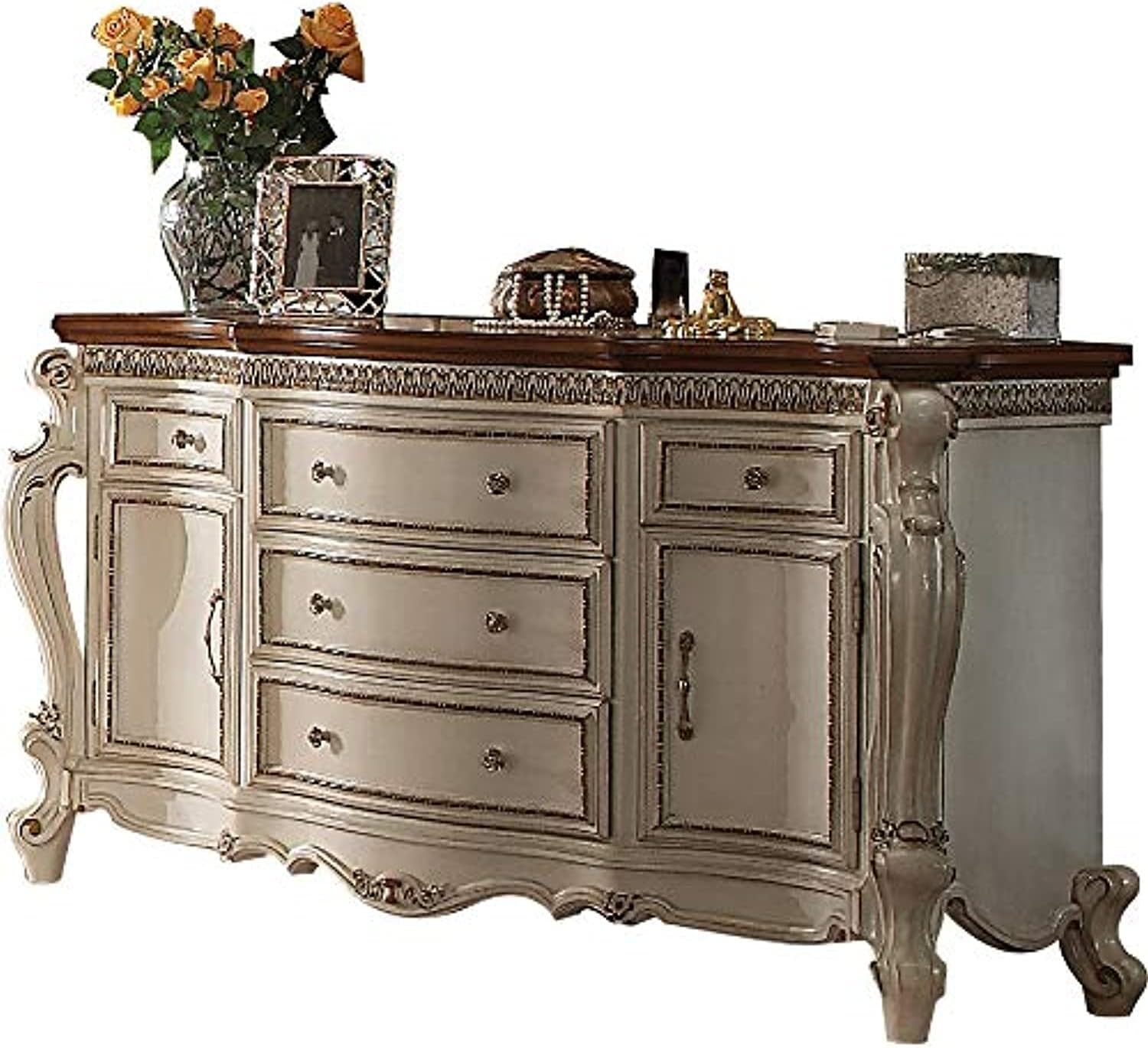 acme Picardy Dresser, Antique Pearl & Cherry Oak/Vintage/Traditional/Antique Pearl & Cherry Oak