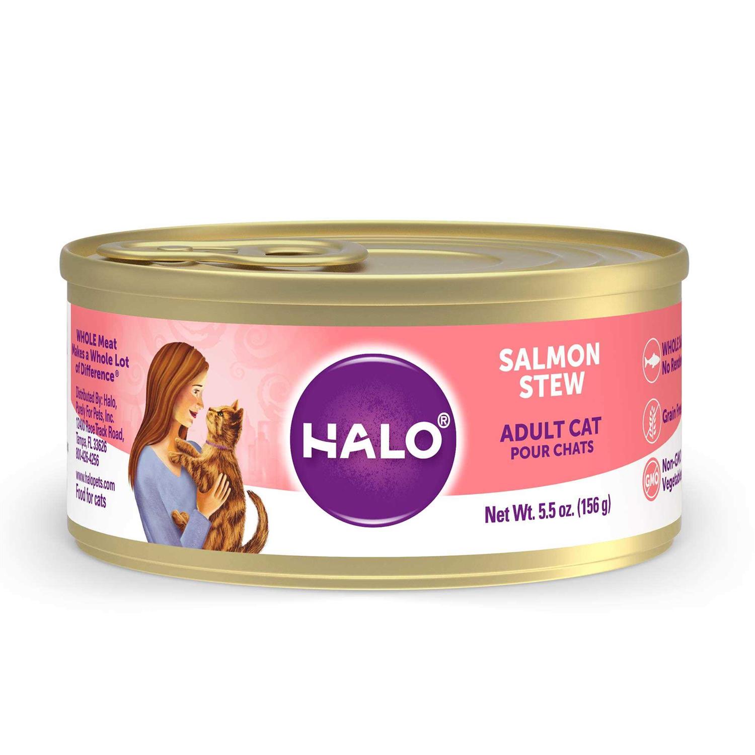 Halo Grain Free Salmon Stew Adult Cat Food - Pet Supplies online store
