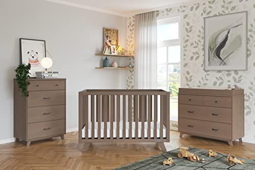 Child Craft SOHO 4 Drawer Chest for Nursery or Bedroom, Plenty of Storage, Anti-Tip Kit Included to Prevent Tipping, Non-Toxic, Baby Safe Finish (White/Natural)