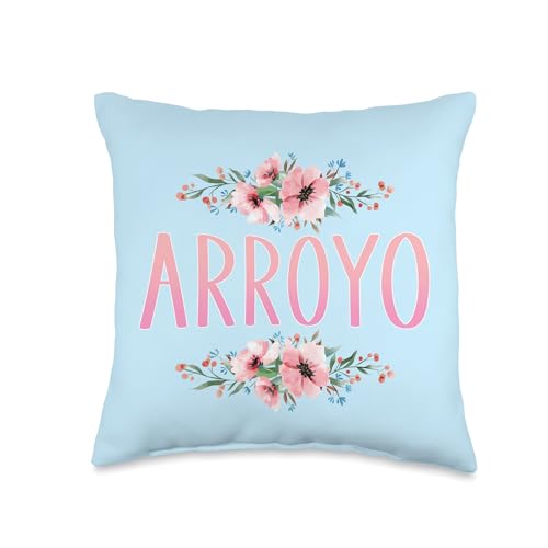 Apellido Arroyo versión floral Throw Pillow