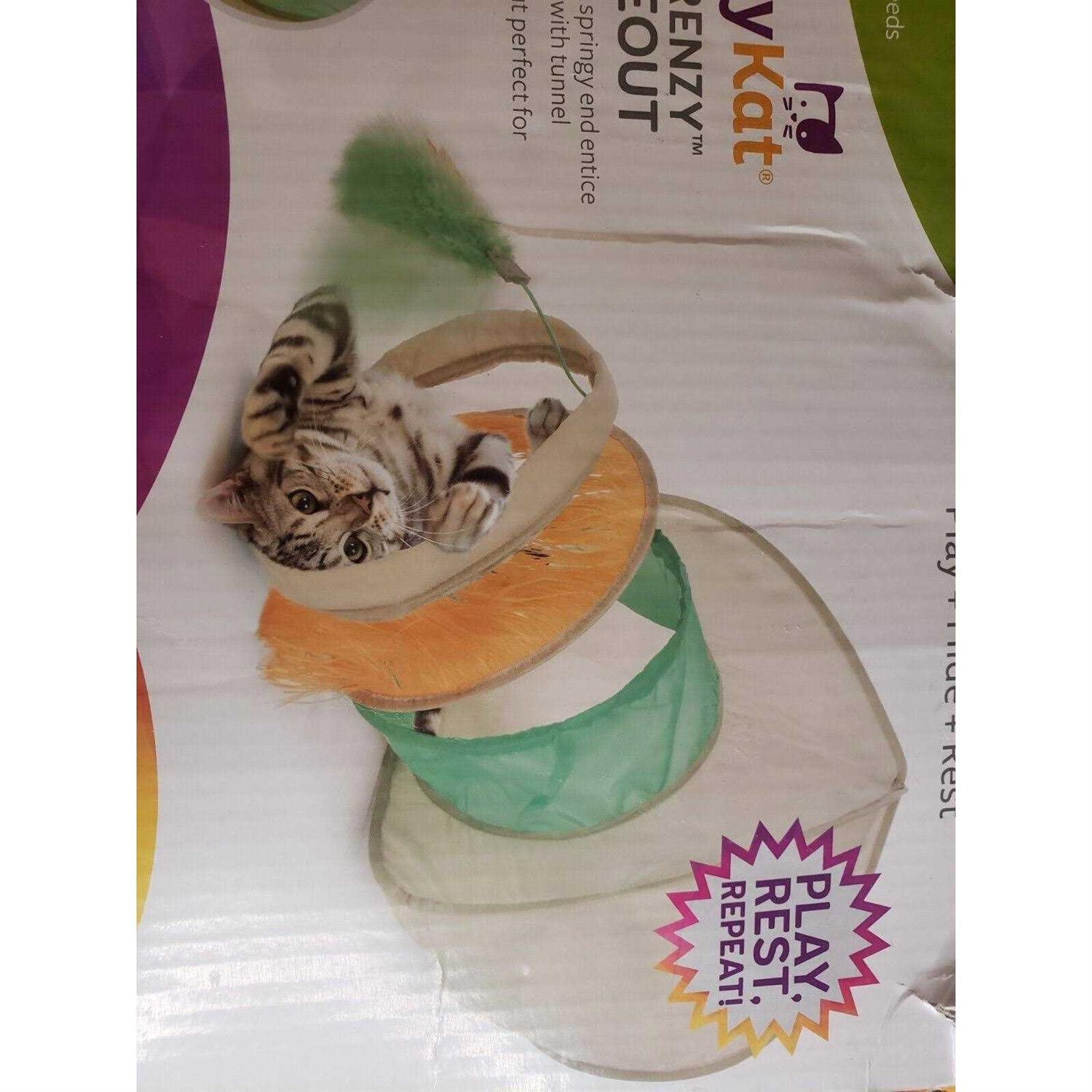 SmartyKat Fringe Frenzy Cat Hideout with Tunnel Cat Toy Entrance - Pet Supplies online store