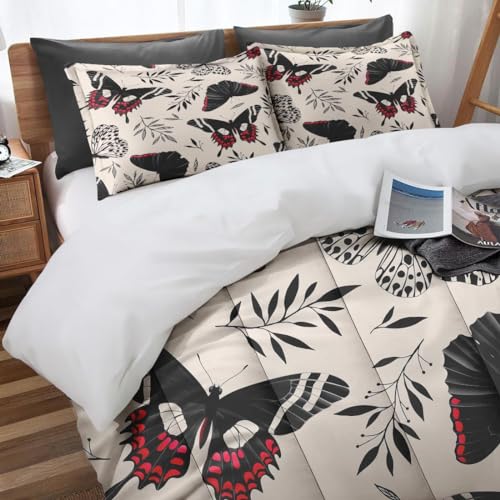 Boho Colorful Vintage Comforter Set Full Size Comforter Bohemian Leaf Floral Leaves includes Comforter & Pillowcase Bedding for All Seasons Kids and Adults Bedroom Bed Decor