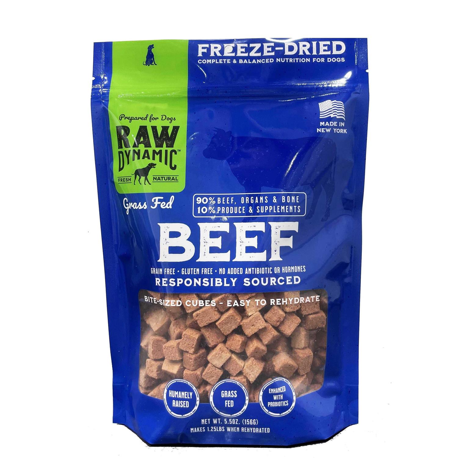 Raw Dynamic Freeze-Dried Grass-Fed Beef Recipe Dog Food - Pet Supplies online store