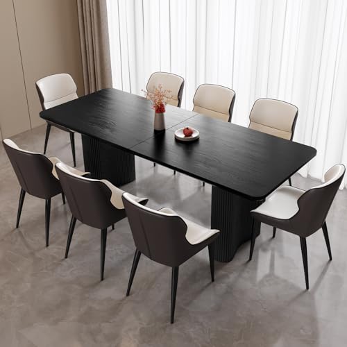 Oversized Dining Table with 8 Chairs Modern Kichen Room Table Set of 8 White Dining Table Set 8 Seaters for Dining Room Kichen Room Restaurant 79