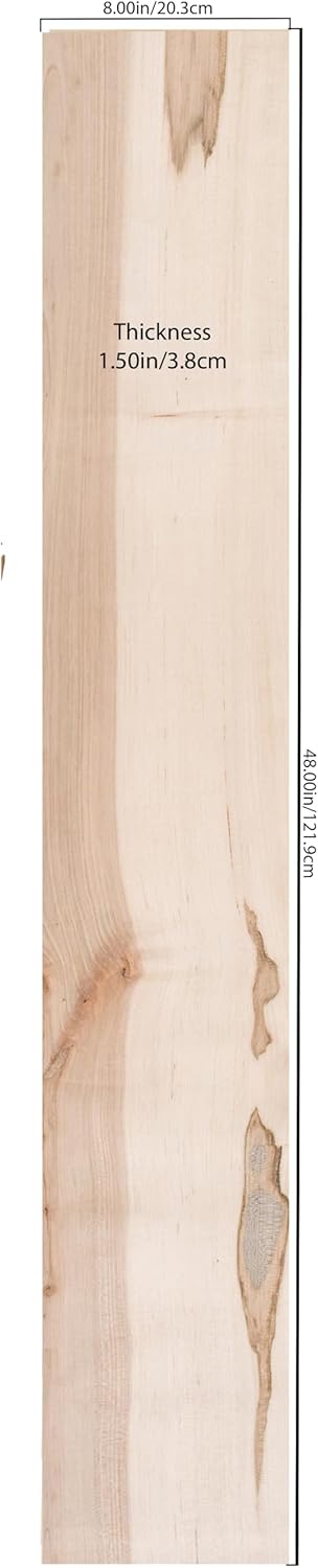 Rustic Maple Wood Square Shelving, 4'L x 8