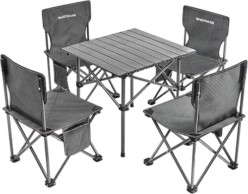 Computer Desk, Vanity Desk, Bedside Tables,Picnic Table and Set Dining Set Piece Dining Set with Table and s Foldable and Easy to Carry, 4,White