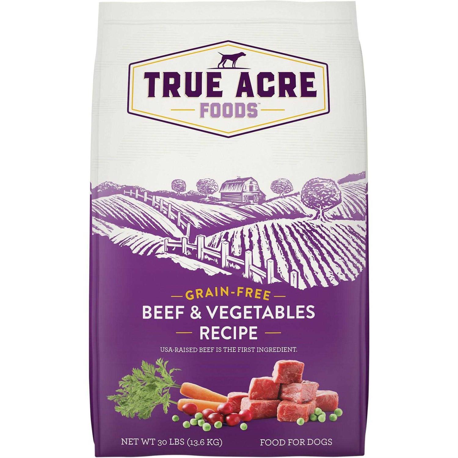 True Acre Foods Grain-Free Beef & Vegetable Dry Dog Food - Pet Supplies online store