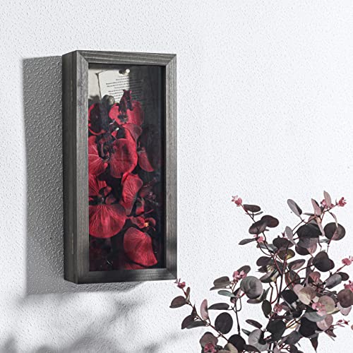 Freezing point Shadow Box Frame 5x7 Shadow Box Display Case Cabinet Picture Frame with Linen Back Memorabilia Awards Medals Bouquet Photos Badge Memory Box for Keepsakes Paw Print Brown Small