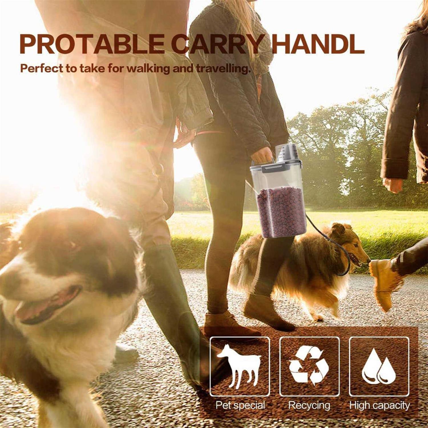 TIOVERY Upgraded Dog Food Storage Container Small, Cat Food Container Airtight, Pet Food Container Dispenser with Pour Spout, Measuring Cup and 4 - Pet Supplies online store