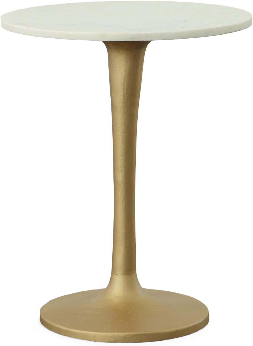 Carolina Chair & Table AMT1924-AGWHT Ilia Marble Top Accent Table, White/Antique Gold