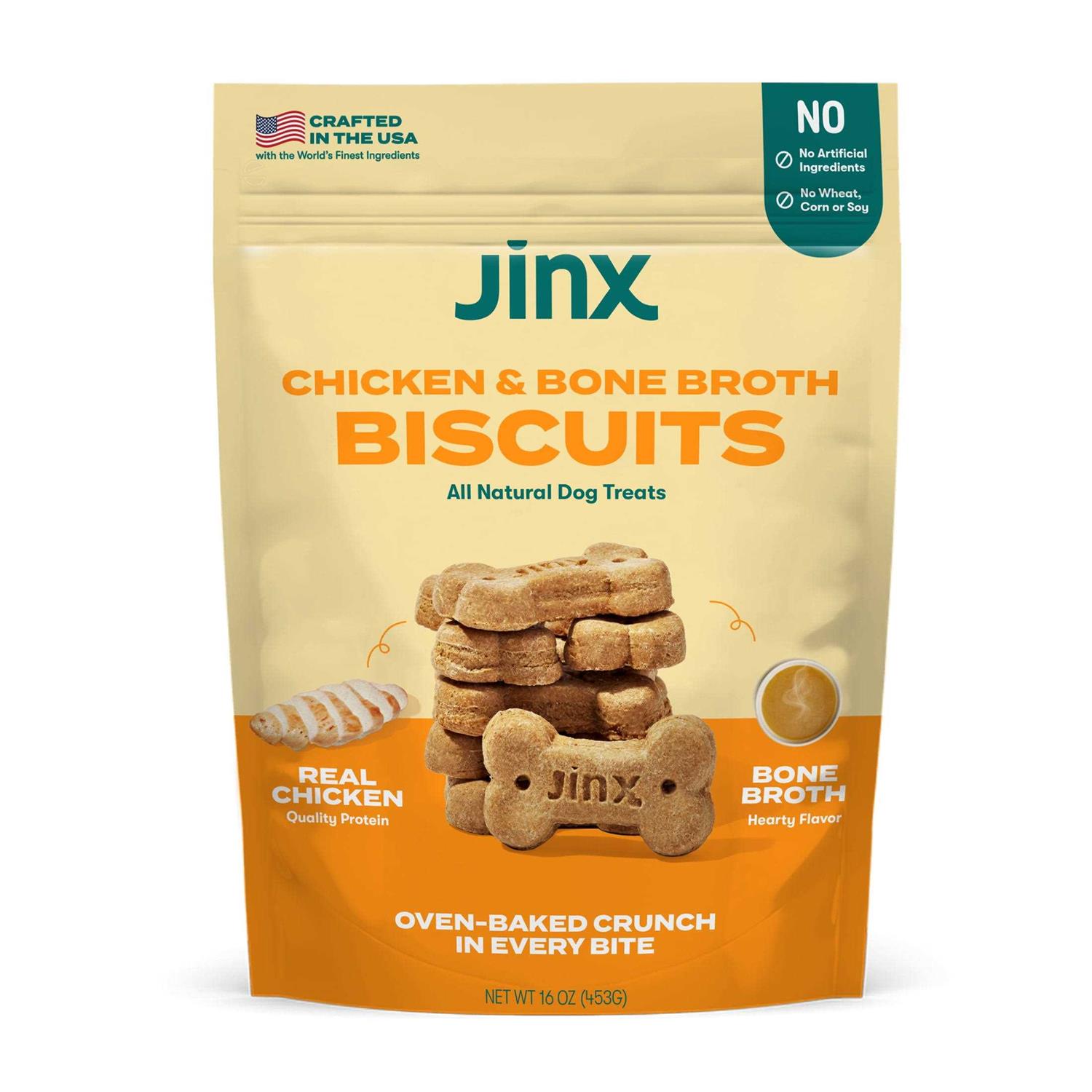 Jinx Chicken & Bone Broth Biscuits Crunchy Dog Treats - Pet Supplies online store