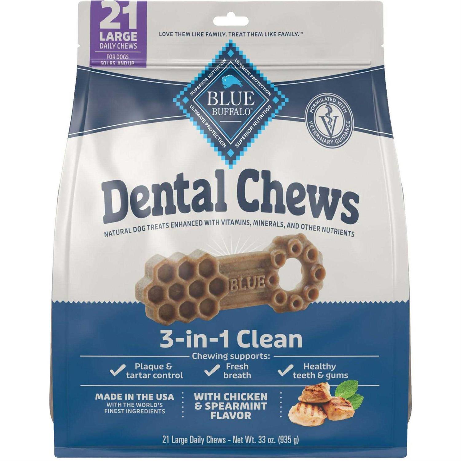 Blue Buffalo Chicken & Spearmint Dog Dental Chews - Pet Supplies online store