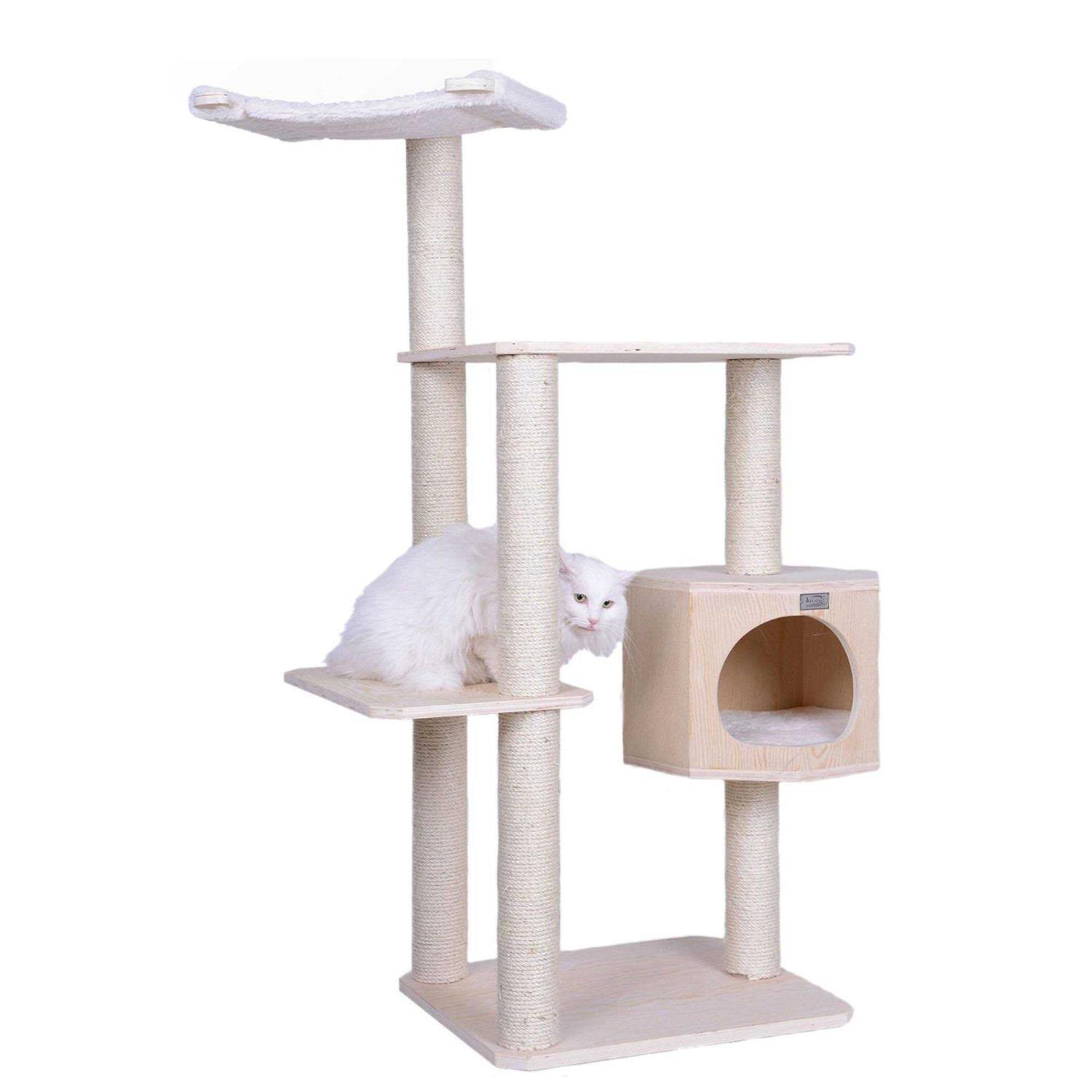 Armarkat Real Wood Premium Scots Pine 54-Inch Cat Tree with Three Levels - Pet Supplies online store
