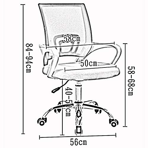 Swivel Office Chair, Lifting Computer Chair, Household Multifunction Study Chair, Office Chair, Company Staff Chair, Simple Mesh Chair, 10 Colors Task Chair (Orange White Frame)