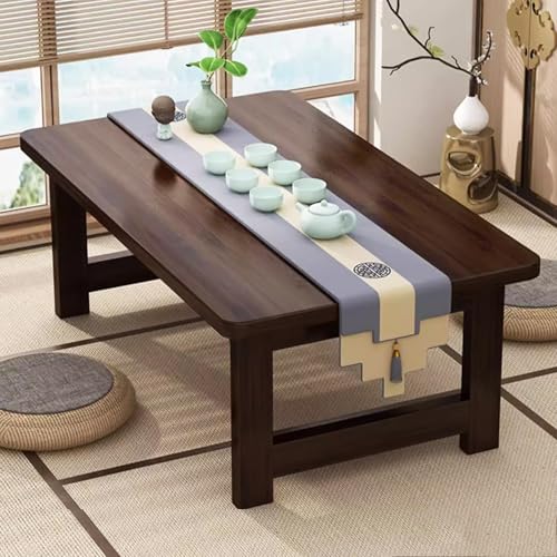 Japanese Floor Table Folding Table,Solid Wood Low Table for Sitting On The Floor,Home Foldable Coffee Table Japanese Dining Table Tea Table(31.5