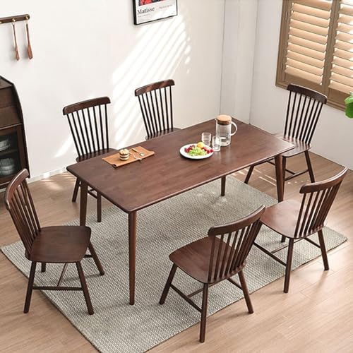 Mid Century Country Farmhouse Wood Black Spindle Side Chair Kitchen Chairs Wooden Dining Chair, Lounge Dining Chairs for Kitchen and Dining Room, Patio