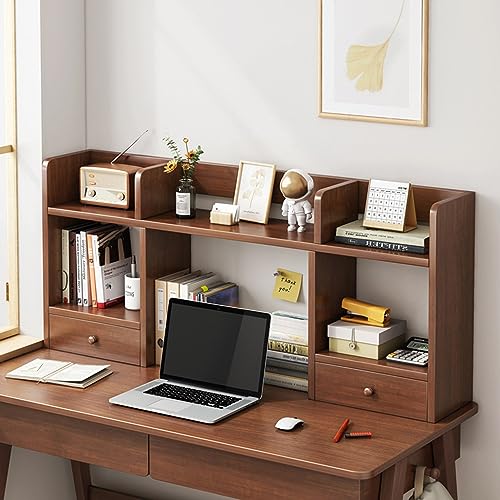 Countertop Storage Hutch, Desktop Bookshelf, Freestanding Wooden Desktop Bookcase, Multipurpose Wood Desktop Book Storage Organizer for Dorm Office Home. (Color : White, Size : 80 * 16 * 52)