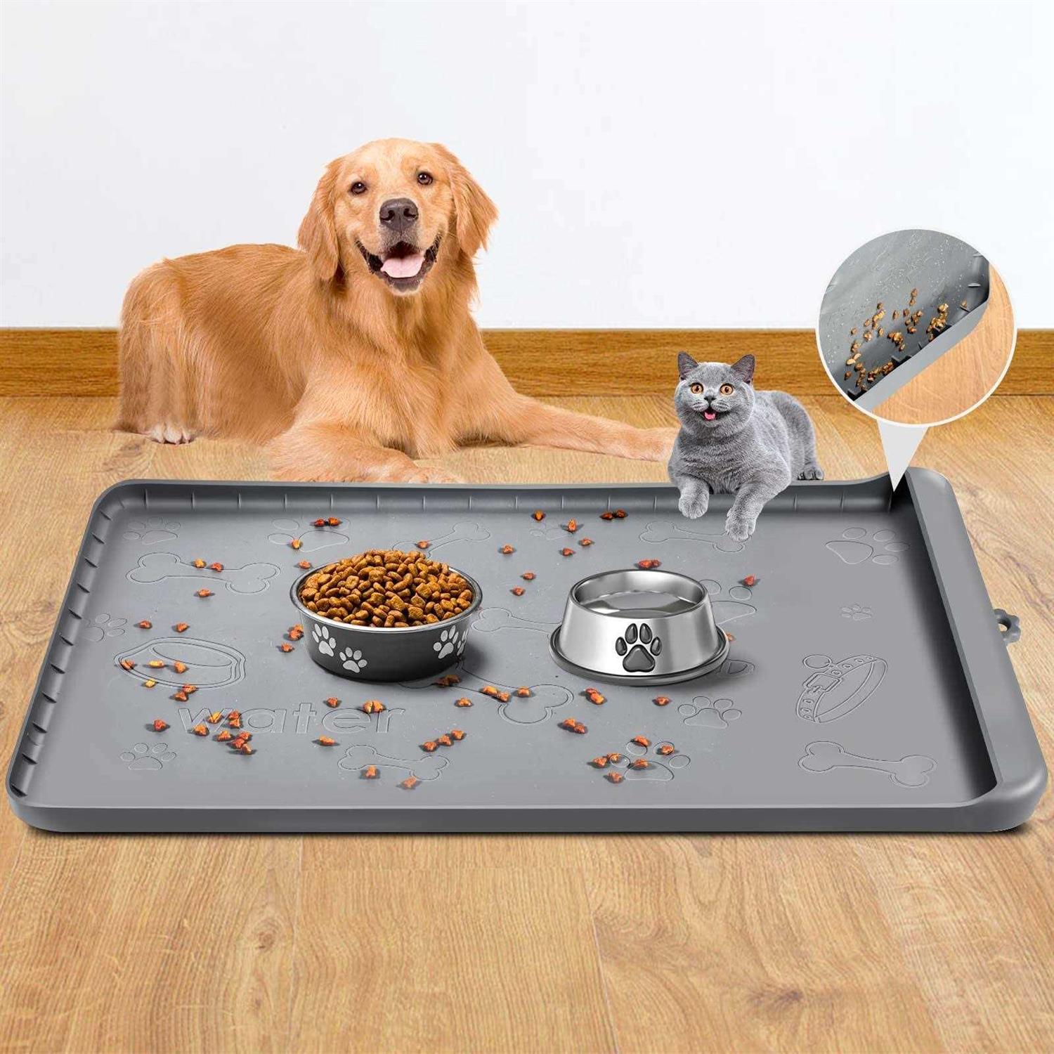 Dog Food Mat with Pocket, Baboies Silicone Dog Mat for Food and Water - Pet Supplies online store