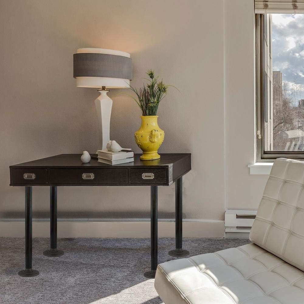 Industrial Table Legs, Iron Fittings, Flanges and Pipes for DIY Rustic Furniture and Custom Vintage Coffee or Wooden Table, Set of 4 (1/2'' x 18'')