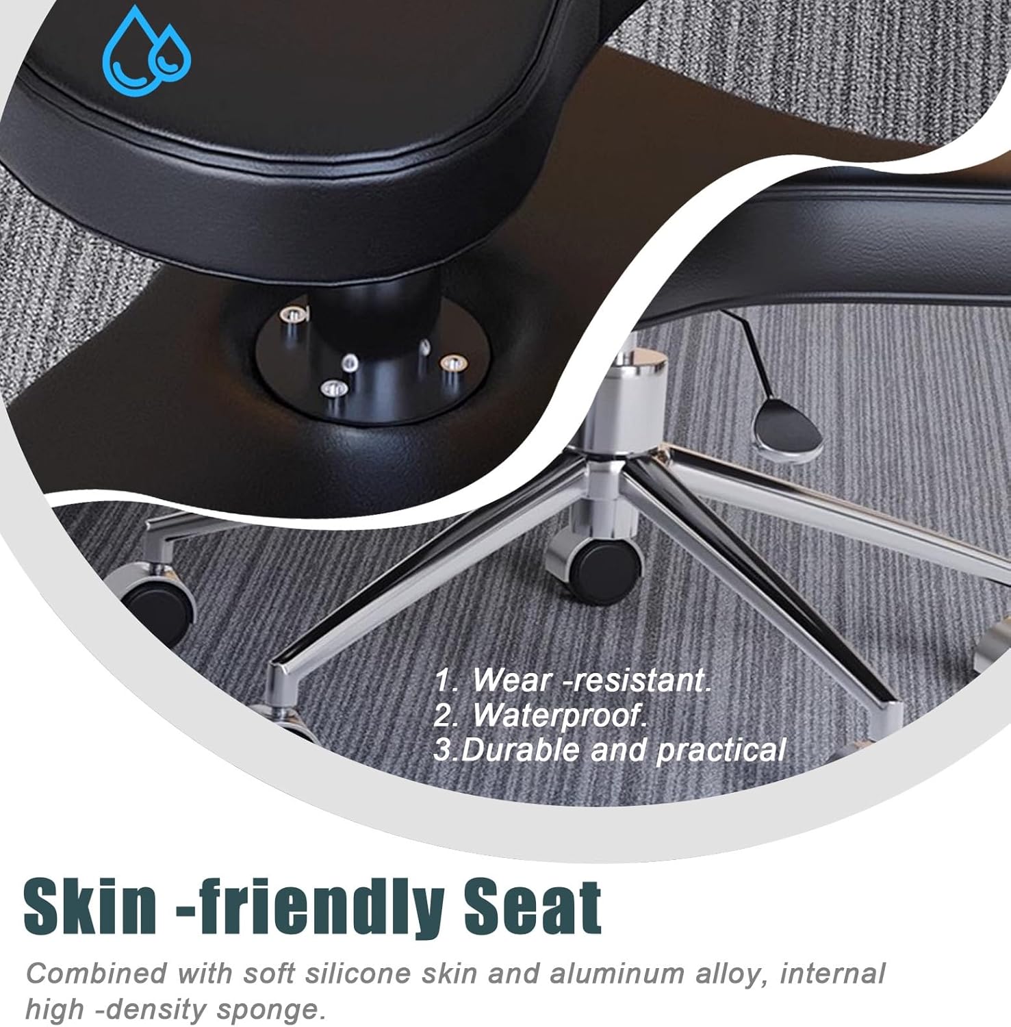 Mobile Yoga Kneeling Chair for Sitting, Armless Orthopedic Corrective Stools for Fidgety Sitters, Adjustable Computer Kneeling Stool Chairs