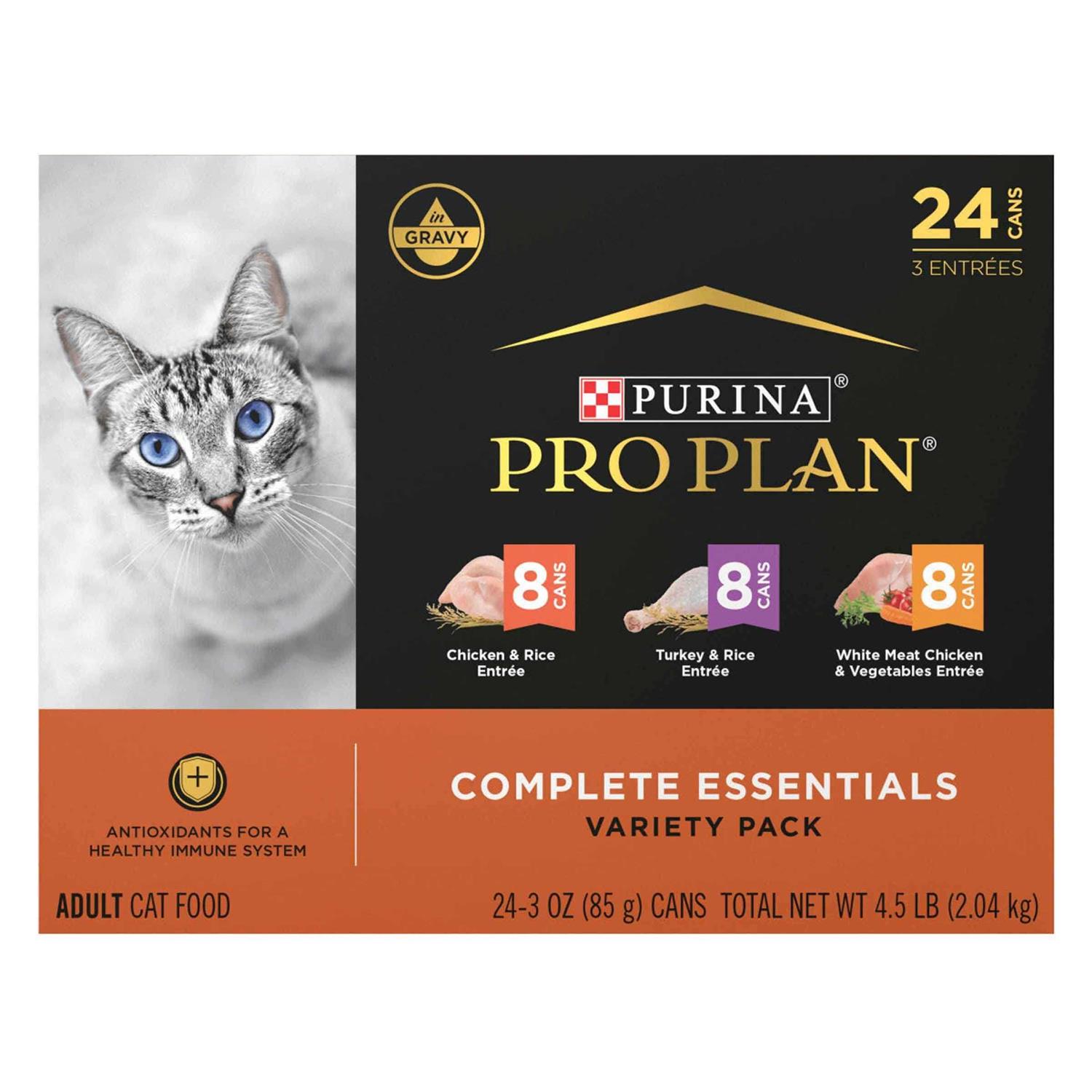 Purina Pro Plan Complete Essentials Gravy Wet Cat Food Variety Pack Chicken and Turkey Favorites - Pet Supplies online store