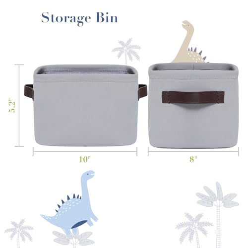 Kids Storage Bins - 2 Pack Baby Hamper for Nursery - Neutral & Chevron Fabric Storage Bins - Collapsible Basket - Small Baskets for Organizing Clothes, Diaper, Toys - 8