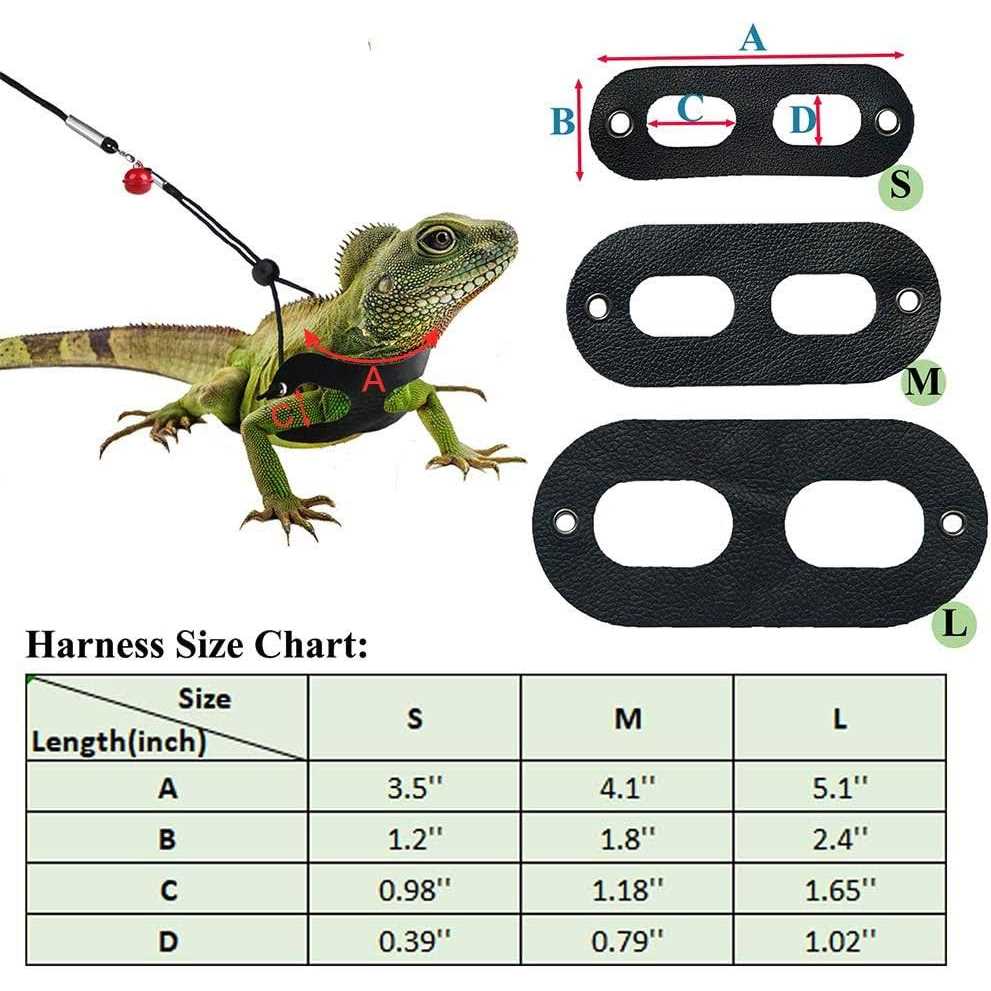 3 Packs Bearded Dragon Harness and Leash Adjustable Soft Leather Reptile Lizard Leash for Amphibians and Other Small Pet Animals - Pet Supplies online store